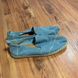 Toms Blue Espadrille Slip-Ons
